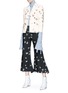 Figure View - Click To Enlarge - ACNE STUDIOS - 'Tyme' floral print cropped flared corduroy pants