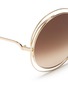 Detail View - Click To Enlarge - CHLOÉ - 'Carlina' overlap wire rim round metal sunglasses
