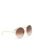 Figure View - Click To Enlarge - CHLOÉ - 'Carlina' overlap wire rim round metal sunglasses