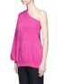 Front View - Click To Enlarge - EMILIO PUCCI - One-shoulder angora wool blend sweater