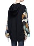 Back View - Click To Enlarge - EMILIO PUCCI - Check print chiffon sleeve oversized hoodie