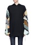 Main View - Click To Enlarge - EMILIO PUCCI - Check print chiffon sleeve oversized hoodie