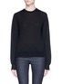 Main View - Click To Enlarge - EMILIO PUCCI - Fringe back overlay virgin wool sweater
