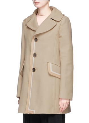 Detail View - Click To Enlarge - MARC JACOBS - Detachable lambskin fur collar twill coat