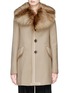 Main View - Click To Enlarge - MARC JACOBS - Detachable lambskin fur collar twill coat