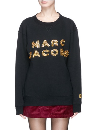 Main View - Click To Enlarge - MARC JACOBS - Logo embellished oversized cotton French terry sweatshirt