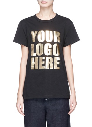 Main View - Click To Enlarge - MARC JACOBS - 'Your Logo Here' slogan foil print T-shirt