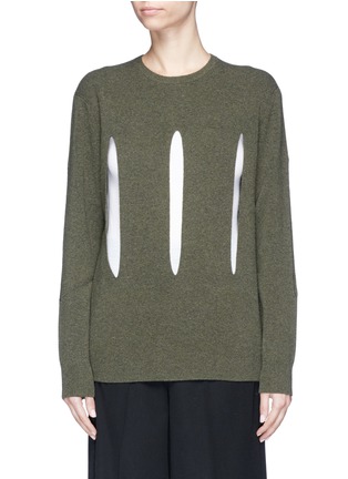 Main View - Click To Enlarge - PORTS 1961 - Vertical slit wool sweater
