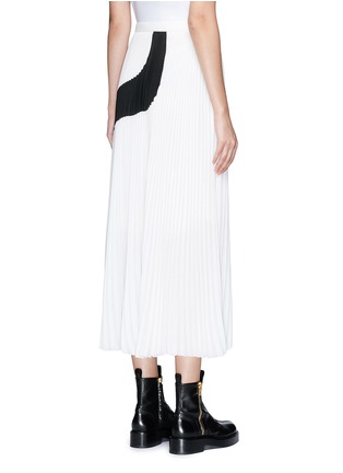 Back View - Click To Enlarge - PROENZA SCHOULER - Arched hem colourblock plissé pleated crepe skirt