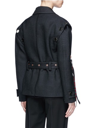 Back View - Click To Enlarge - PROENZA SCHOULER - Logo zip pull lapel overlay suiting jacket