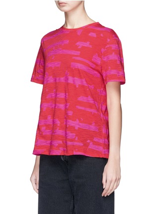 Front View - Click To Enlarge - PROENZA SCHOULER - 'Horizontal Tape' print T-shirt