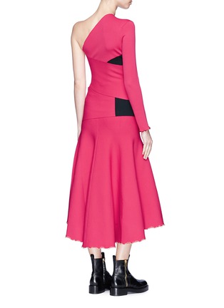 Figure View - Click To Enlarge - PROENZA SCHOULER - Colourblock cutout bandage one-shoulder dress