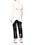 Back View - Click To Enlarge - PROENZA SCHOULER - Scarf collar button embellish mock wrap crepe top