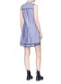 Back View - Click To Enlarge - PROENZA SCHOULER - Skirt overlay stripe flared dress