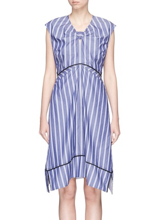 Main View - Click To Enlarge - PROENZA SCHOULER - Cutout back stripe dress
