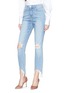 Front View - Click To Enlarge - L'AGENCE - 'High Line' distressed cropped skinny jeans