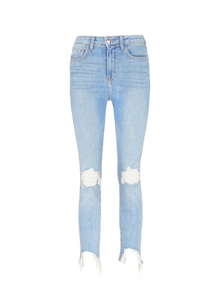 Main View - Click To Enlarge - L'AGENCE - 'High Line' distressed cropped skinny jeans