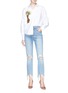 Figure View - Click To Enlarge - L'AGENCE - 'High Line' distressed cropped skinny jeans