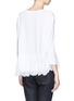 Back View - Click To Enlarge - STELLA MCCARTNEY - Lace peplum hem long sleeve T-shirt