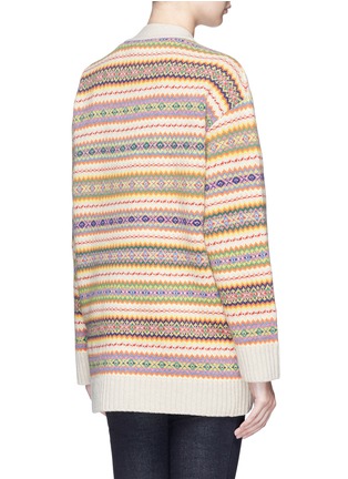 Back View - Click To Enlarge - STELLA MCCARTNEY - Ethnic stripe oversized virgin wool cardigan