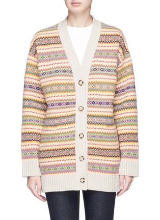 Main View - Click To Enlarge - STELLA MCCARTNEY - Ethnic stripe oversized virgin wool cardigan