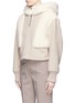 Front View - Click To Enlarge - STELLA MCCARTNEY - Colourblock faux shearling hooded jacket