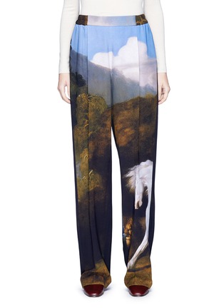 Main View - Click To Enlarge - STELLA MCCARTNEY - 'Stubbs Cicely' horse print wide leg crepe pants