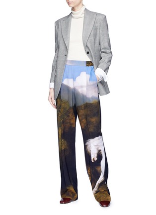 Figure View - Click To Enlarge - STELLA MCCARTNEY - 'Stubbs Cicely' horse print wide leg crepe pants