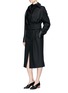 Figure View - Click To Enlarge - STELLA MCCARTNEY - Alter nappa leather panel wool long coat