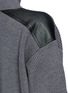 Detail View - Click To Enlarge - STELLA MCCARTNEY - Faux leather patch oversized virgin wool sweater