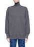 Main View - Click To Enlarge - STELLA MCCARTNEY - Faux leather patch oversized virgin wool sweater