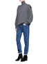 Figure View - Click To Enlarge - STELLA MCCARTNEY - Faux leather patch oversized virgin wool sweater