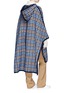 Back View - Click To Enlarge - STELLA MCCARTNEY - Check wool blend hooded poncho