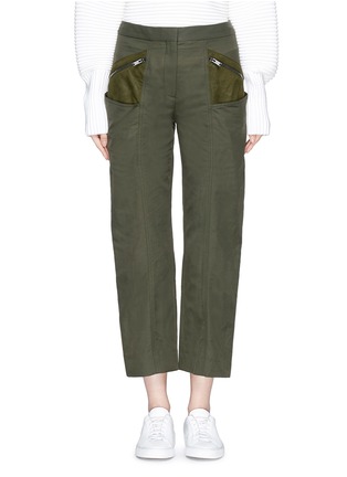Main View - Click To Enlarge - STELLA MCCARTNEY - Faux suede insert cropped cargo pants