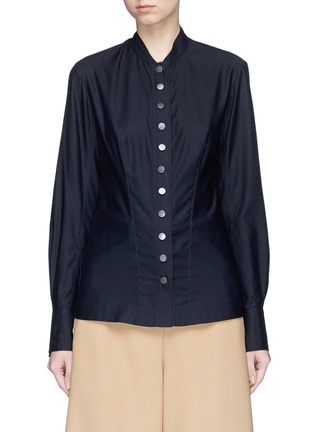 Main View - Click To Enlarge - STELLA MCCARTNEY - Snap button fitted poplin shirt