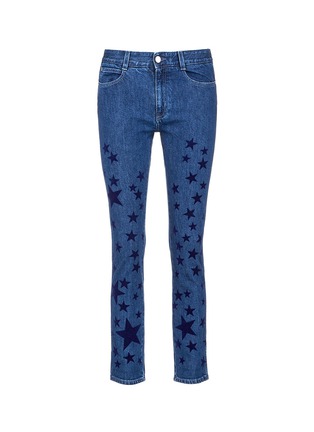 Main View - Click To Enlarge - STELLA MCCARTNEY - Star velvet flock skinny jeans