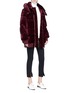 Figure View - Click To Enlarge - STELLA MCCARTNEY - Detachable hood oversized quilted velvet puffer jacket