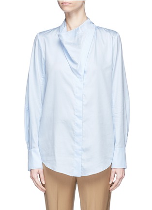 Main View - Click To Enlarge - STELLA MCCARTNEY - 'Damiane' asymmetric cowl neck poplin shirt