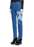 Front View - Click To Enlarge - STELLA MCCARTNEY - 'Stubbs' horse painting fade skinny jeans
