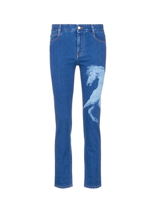 Main View - Click To Enlarge - STELLA MCCARTNEY - 'Stubbs' horse painting fade skinny jeans