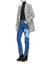 Figure View - Click To Enlarge - STELLA MCCARTNEY - 'Stubbs' horse painting fade skinny jeans