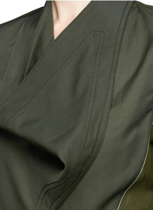 Detail View - Click To Enlarge - STELLA MCCARTNEY - Asymmetric cowl neck faux suede panel dress