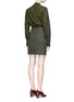Back View - Click To Enlarge - STELLA MCCARTNEY - Asymmetric cowl neck faux suede panel dress