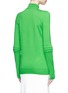 Back View - Click To Enlarge - STELLA MCCARTNEY - Quilted sleeve oversized virgin wool turtleneck sweater