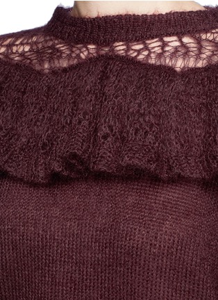 Detail View - Click To Enlarge - STELLA MCCARTNEY - Crochet ruffle trim brushed mohair blend sweater