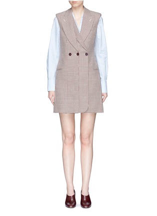 Main View - Click To Enlarge - STELLA MCCARTNEY - Sleeveless layered front houndstooth wool coat dress