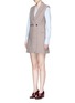 Figure View - Click To Enlarge - STELLA MCCARTNEY - Sleeveless layered front houndstooth wool coat dress