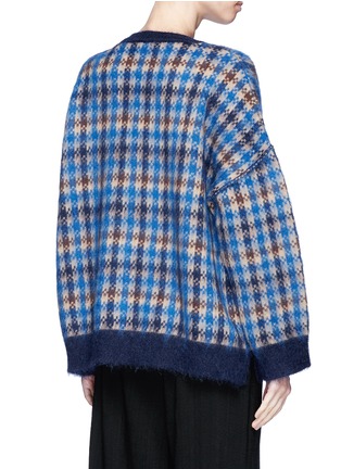 Back View - Click To Enlarge - STELLA MCCARTNEY - Check oversized wool blend sweater