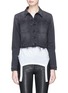 Main View - Click To Enlarge - L'AGENCE - 'Zuma' star studded cropped denim jacket