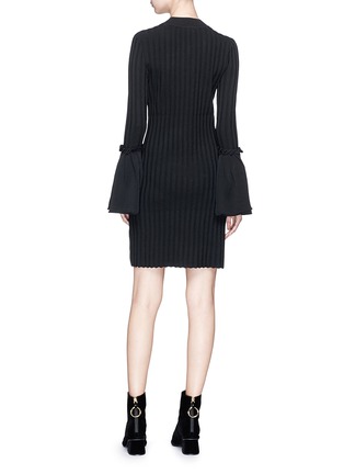 Back View - Click To Enlarge - C/MEO COLLECTIVE - 'Mind Reader' trumpet sleeve bodycon knit dress